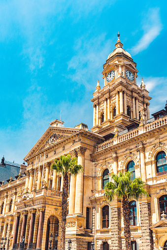 Cape Town City Hall is a large Edwardian building in Cape Town city centre which was built in 1905. It is located on the Grand Parade to the west of the Castle and is built from honey-coloured oolitic limestone imported from Bath in England. The City Hall no longer houses the offices of the City of Cape Town, which are located in the Cape Town Civic Centre.