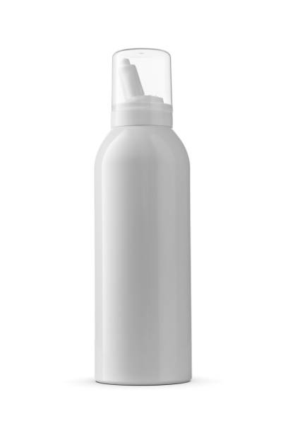 istock Nasal spray bottle for cleanse isolated on white. 1475490364