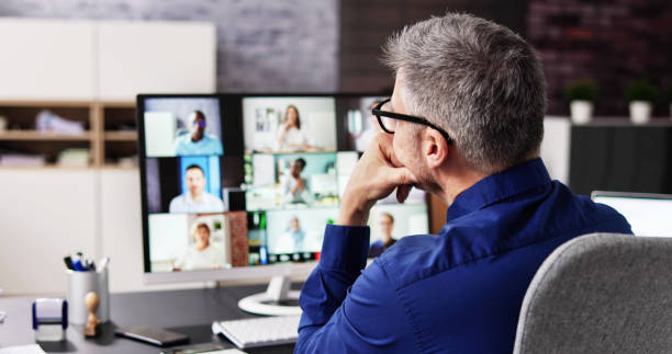 istock Bored Employee In Video Conference Training 1475501561