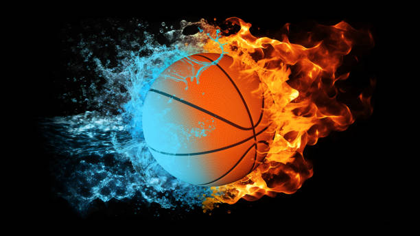 istock Basketball ball in fire and water. 1475503980
