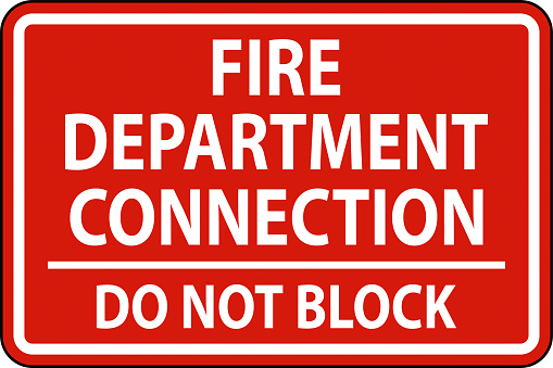 Fire Department Connection Sign On White Background