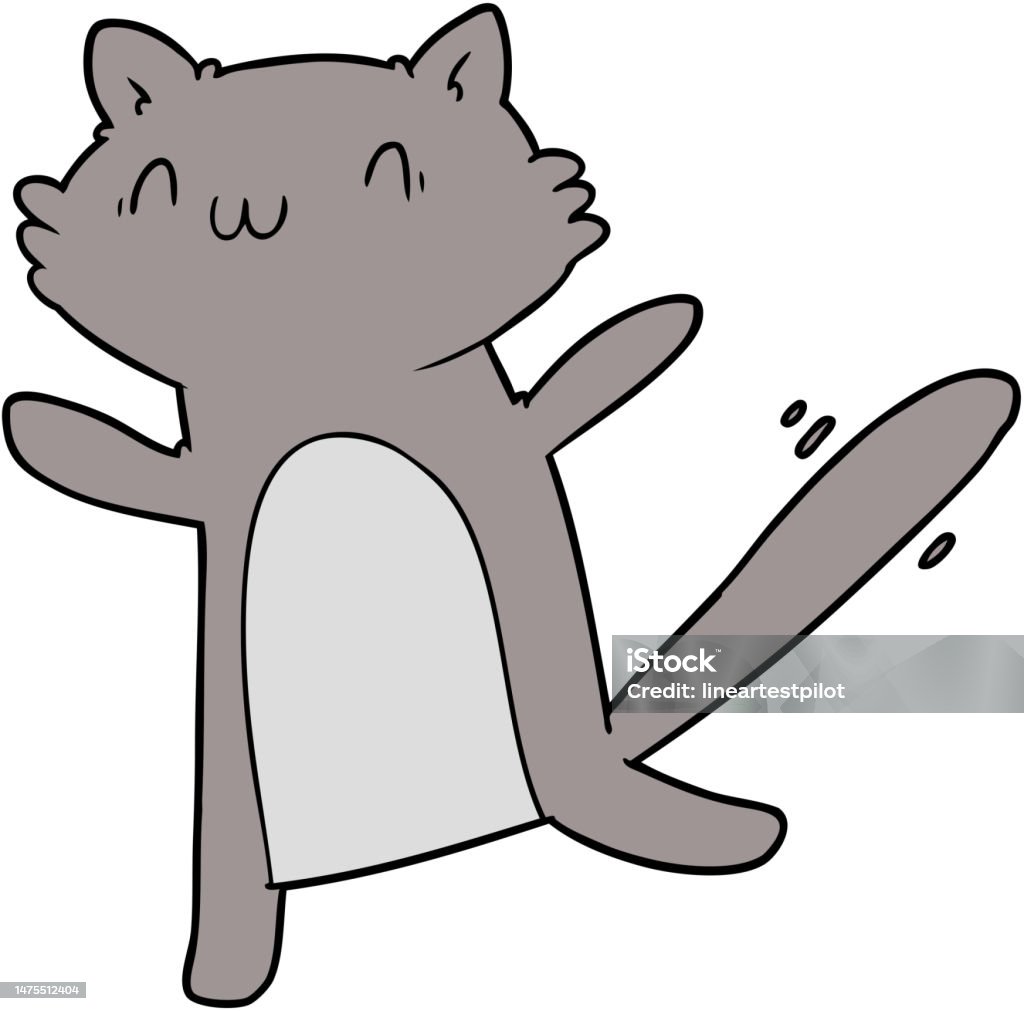 Dancing Cat Vector Cartoon Dancing Cat Stock Illustration - Download Image Now - Animal ...