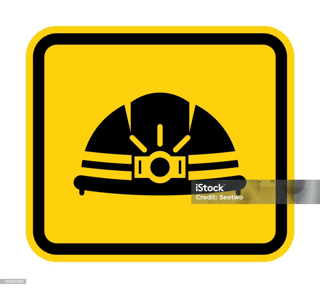 Head Protection Sign Vector Head Protection Required Sign On White Background Stock Illustration ...