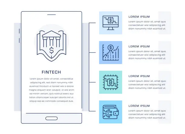 Vector illustration of Fintech Infographic Design Template