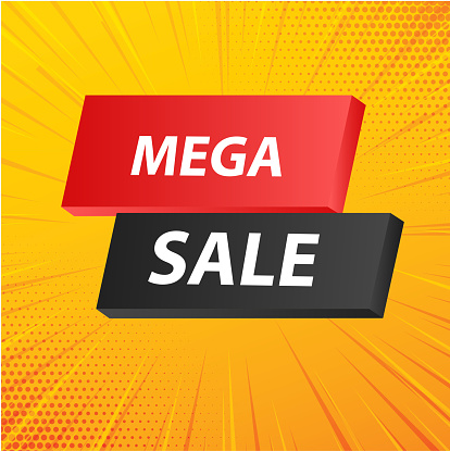 business red flat sale web banner for mega sale