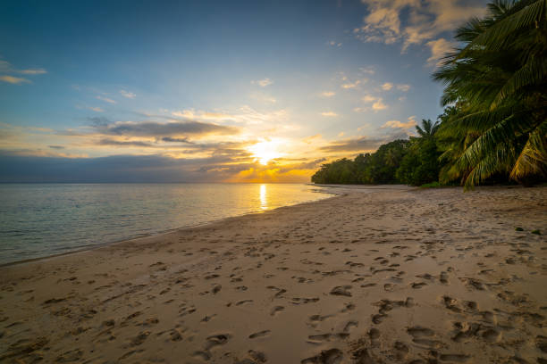istock Colorful sunset in Praslin island 1475530581