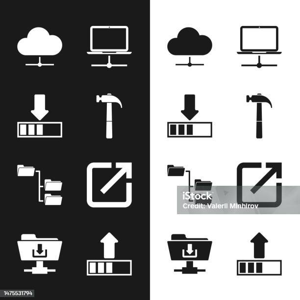 Set Hammer Loading Network Cloud Connection Computer Network Folder ...