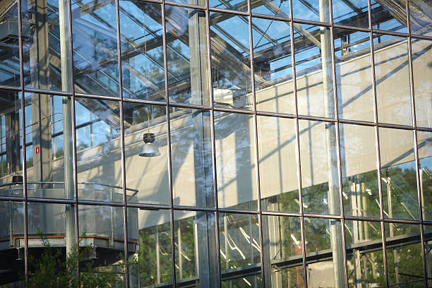 Glasshouse details of windows stock photo