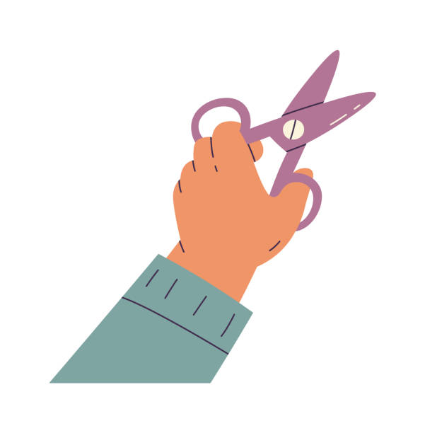 kleine kinder-handschere - schere stock-grafiken, -clipart, -cartoons und -symbole