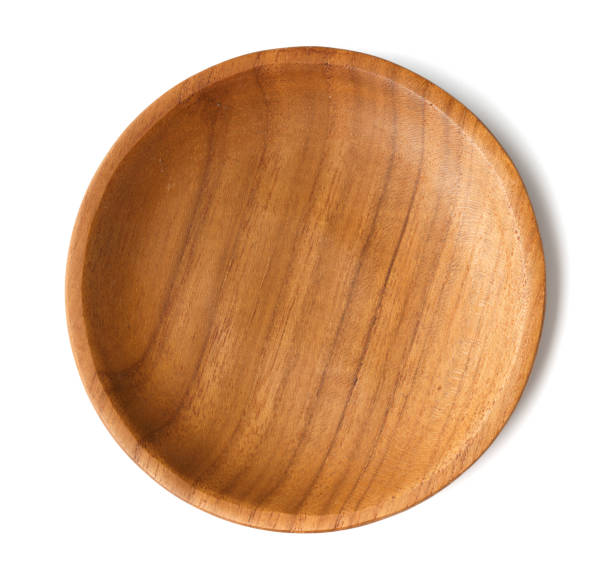 istock Wooden bowl isolated top view 1475536635