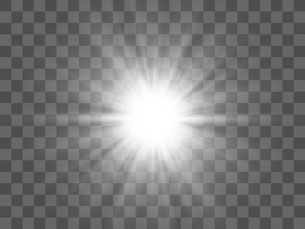 istock Bright beautiful star.Illustration of a light effect on a transparent background. 1475540630