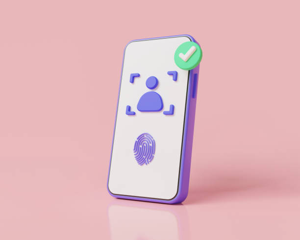 3d render illustration of fingerprint on mobile phone. cyber secure, finger digital security, personal privacy security, scanning fingerprint, Finger touch scanner. Mobile data security concept ilustración de renderizado 3d de la huella digital en el teléfono móvil. ciberseguridad, seguridad digital del dedo, seguridad de la privacidad personal, escaneo de huellas dactilares, escáner táctil del dedo. concepto de seguridad de datos móviles