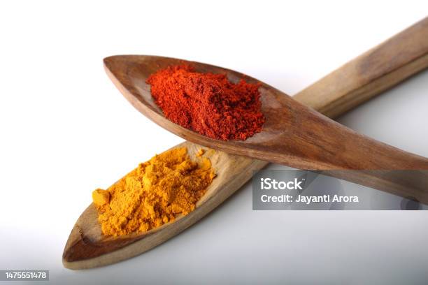 Turmeric Red Chilli Stock Photo - Download Image Now - Back Lit, Cayenne Pepper, Cayenne Powder