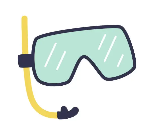 Vector illustration of Diving Mask With Breathing Tube