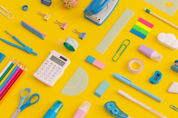 istock School stationery on a yellow background. Top view with copy space. Flat lay. Back to school concept. 1475561395