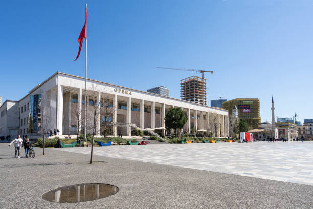 национальный театр оперы и балета в тиране - national concert hall стоковые фото и изображения