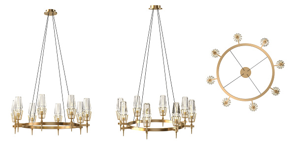 3d render Modern chandelier isolated on background