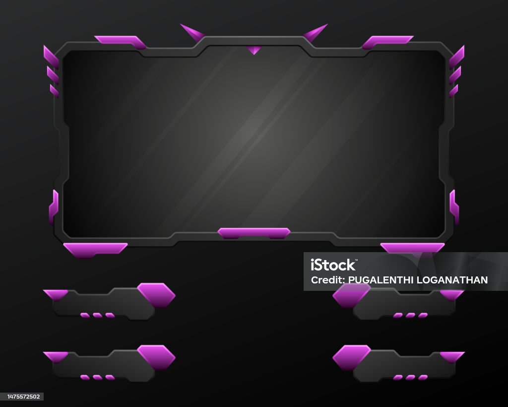 Pink Monitor Border Abstract Black And Pink Border Game Overlay Screen Panel For Live Video ...