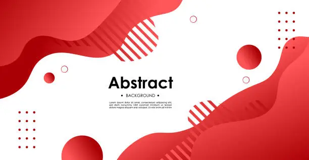 Vector illustration of minimal abstract red white liquid color, fluid shape banner geometric background. eps10 vector