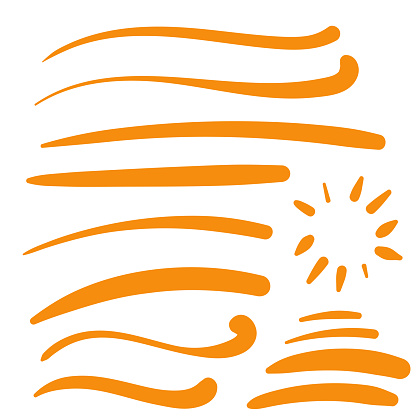 Orange Swirls Swash Logo Ornament Design
