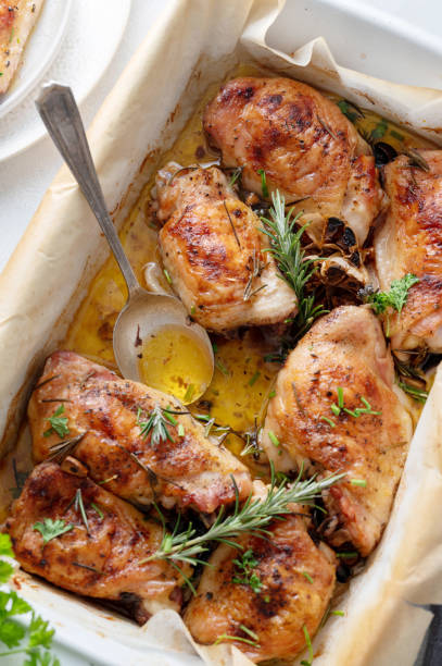istock Roasted, grilled or smoked chicken carved into pieces. 1475581072