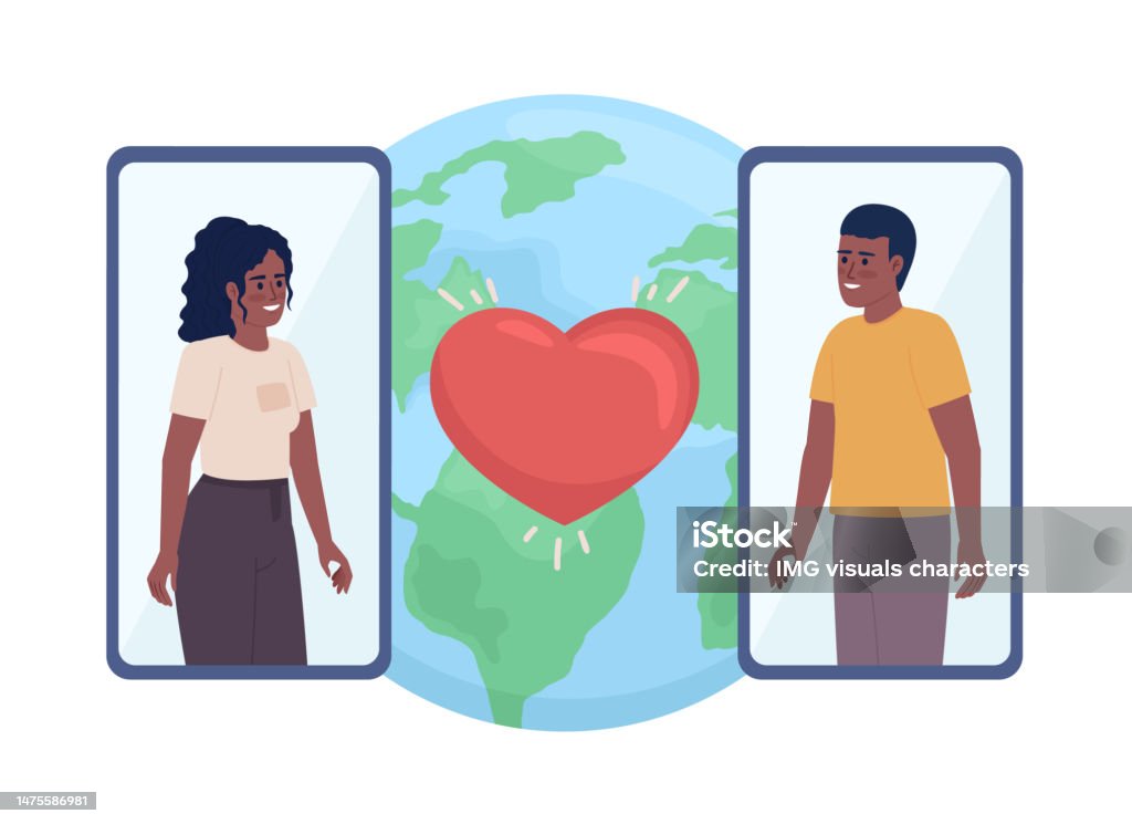 Long Distance Cartoons Longdistance Relationship Flat Concept Vector Spot Illustration Stock ...