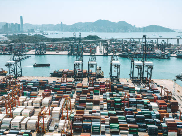 istock Freight ship Terminal in Hongkong, China 1475587806