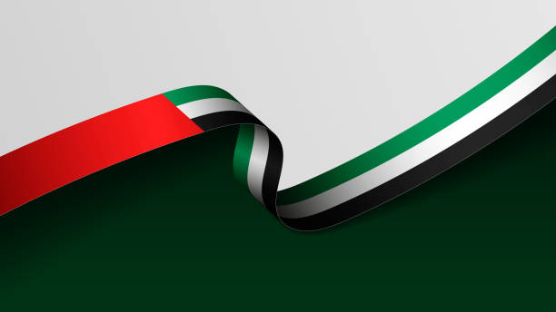 ilustraciones, imágenes clip art, dibujos animados e iconos de stock de eps10 vector patriotic background con colores de bandera de los emiratos árabes unidos. - united arab emirates flag united arab emirates flag interface icons