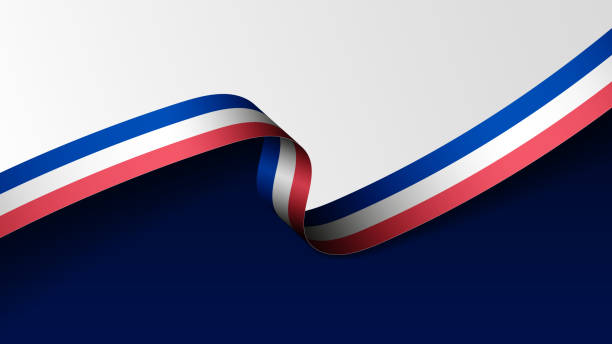 eps10 wektorowe tło patriotyczne z kolorami flagi francji. - french flag france red blue stock illustrations