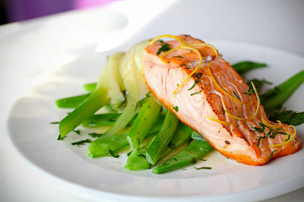 Fillet of salmon with mixed vegetables