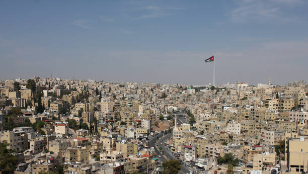 istock Jordan flag  in Amman 1475595335