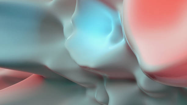 istock Abstract 3d rendering of shape and volume. Red and blue lights. Modern background design, illustration of a futuristic shape 1475599078
