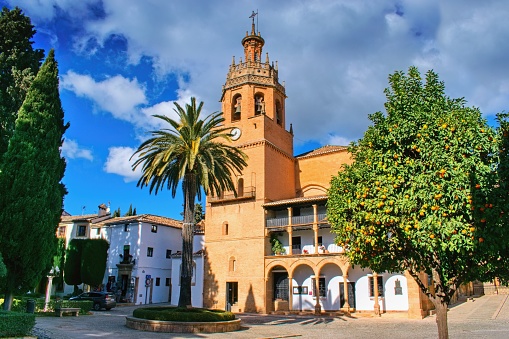 Ronda, Andalusia, Spain - famous historical city - Iglesia de Santa María la Mayor church