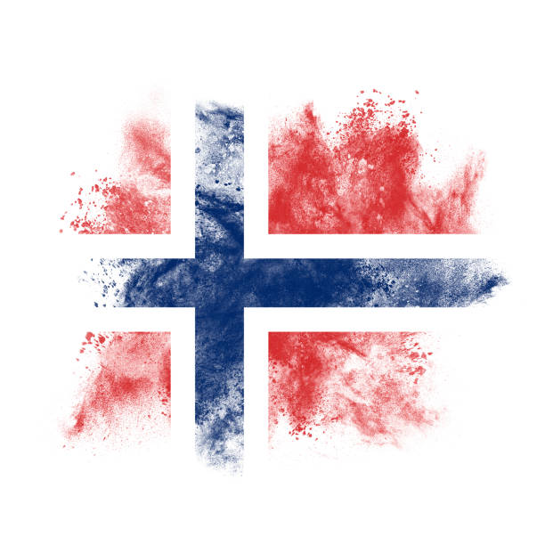 bandiera della norvegia - norwegian flag norway flag freedom foto e immagini stock