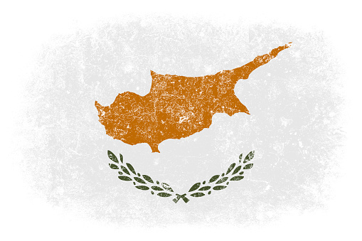 Grunge flag of Cyprus on white background.