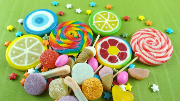 istock Colorful lollipops and different colored candies 1475604035