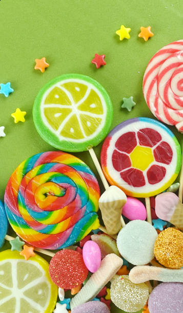 istock Colorful lollipops and different colored candies 1475604129