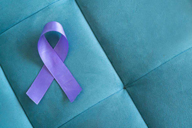 istock Purple awareness ribbon image 1475608402