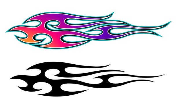 100+ Flame Tattoo Stencils Silhouettes Illustrations, Royalty-Free