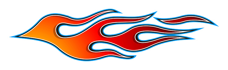 Flamas Racing Ilustración de Fuego Llamas De Carreras Coche Calcomanía Vectorial Arte ...