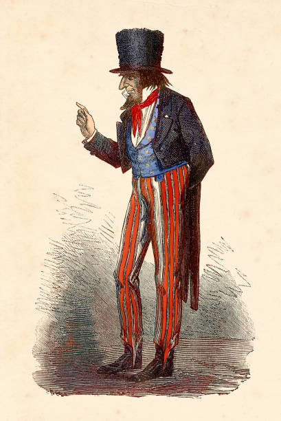 Uncle Sam lifting finger to warn illustration 1874
Original edition from my own archives
Source : Correo de Ultramar 1874