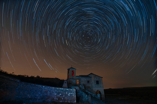Star trails in Northumbria, England.