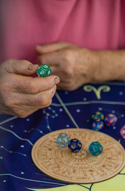 istock Woman numerologist astrologer counts numbers. Selective focus. People. 1475622082