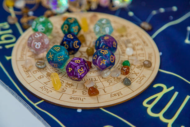 Numerology numbers on the table astrology. Selective focus. Numerology numbers on the table astrology. Selective focus. old. spiral rock stock pictures, royalty-free photos & images