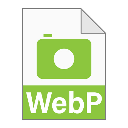Modern flat design of WebP file icon for web. Simple style