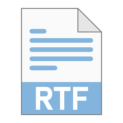 Modern flat design of RTF file icon for web. Simple style