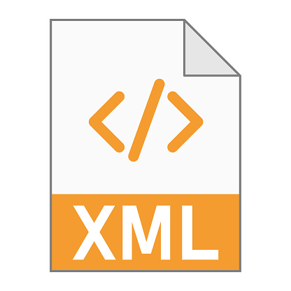 Modern flat design of XML file icon for web. Simple style