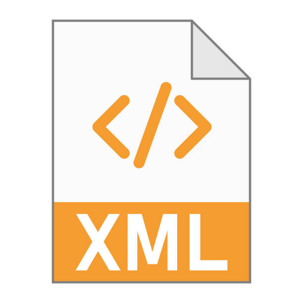 Modern flat design of XML file icon for web Modern flat design of XML file icon for web. Simple style extensible markup language stock illustrations