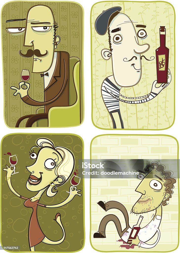 Gli amanti del vino - arte vettoriale royalty-free di Humour