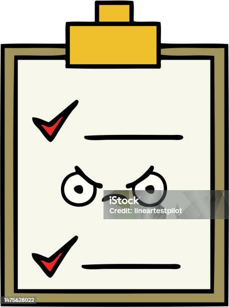 Check Sample Cartoon Cute Cartoon Of A Check List Stock Illustration - Download Image Now ...